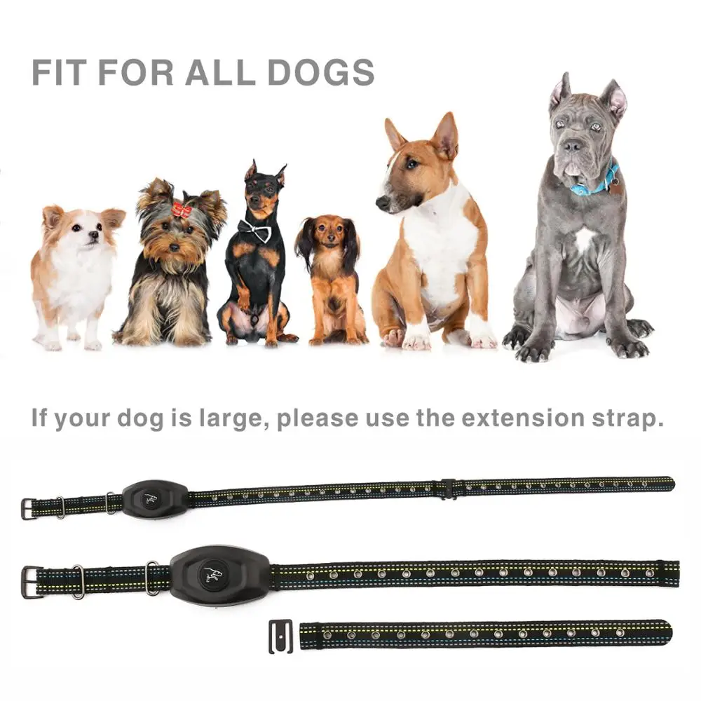 Водонепроницаемый перезаряжаемый ошейник для дрессировки собак звук и шок