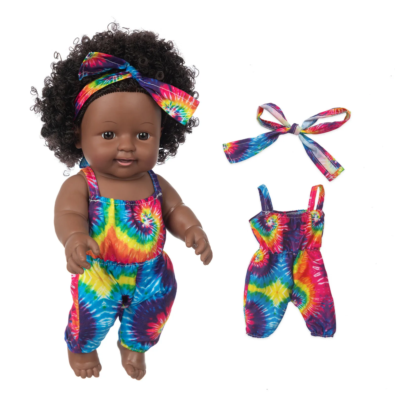 Реалистичная черная кожа Африканский черный ребенок Милая Кружевная юбка с