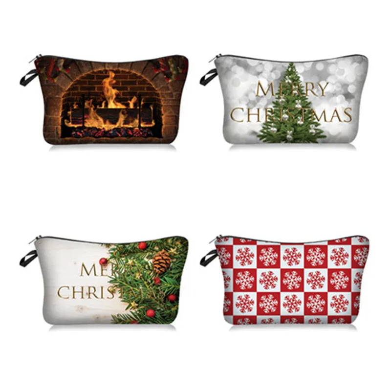

New Christmas Decorations for Home Printed Cosmetic Bag DIY Christmas Gift Home Decoration Storage Bag Merry Christmas Gift