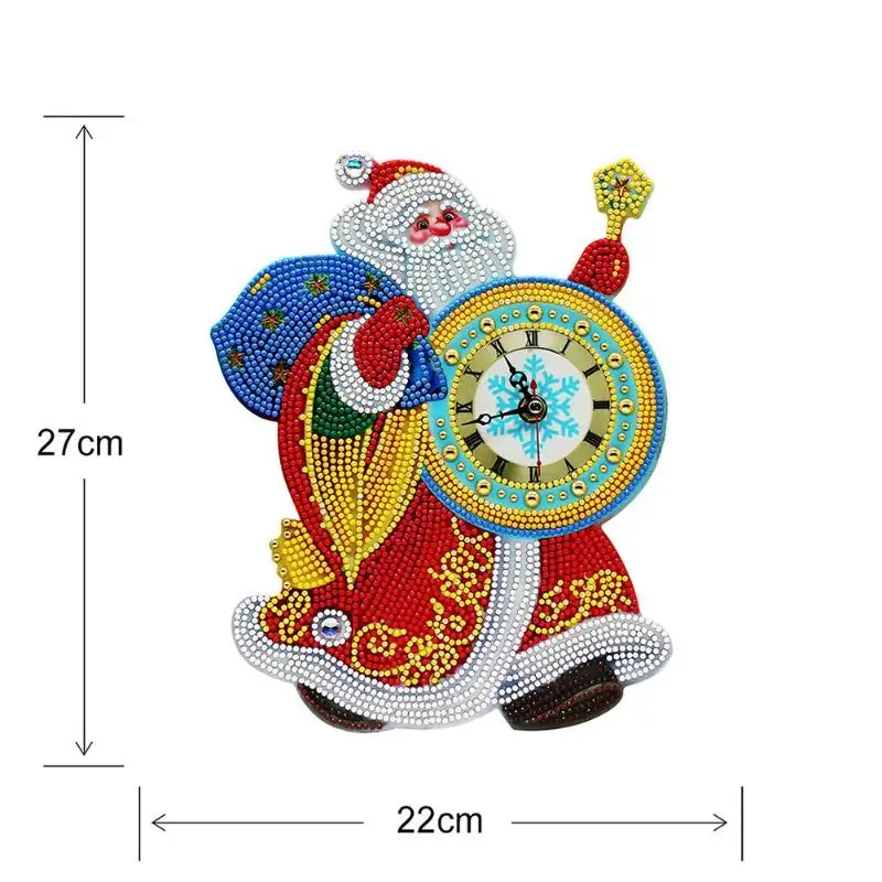 DIY Алмазная картина с изображением Санта-Клауса, часы, Висячие орнаменты, вышивка Navidad, рождественские украшения для дома