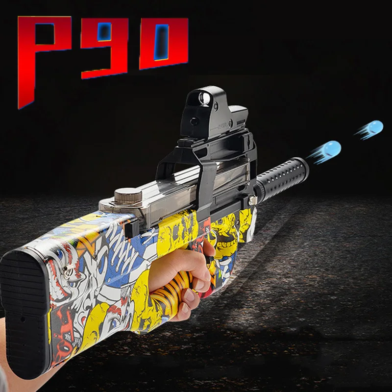 

Electric P90 Graffiti Edition Toy Gun Live CS Assault Snipe Simulation Weapon Outdoor Soft Water Bullet Gun Toys For Boys Kids