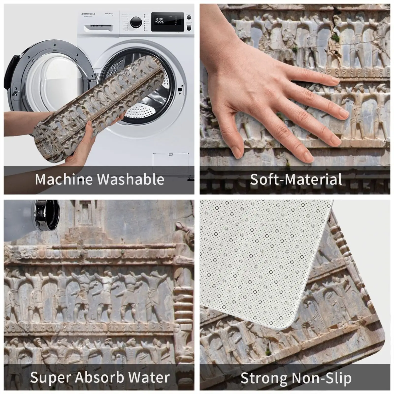 Персидский коврик для входной двери с гравировкой гробницы Персия Иран ванной Rem