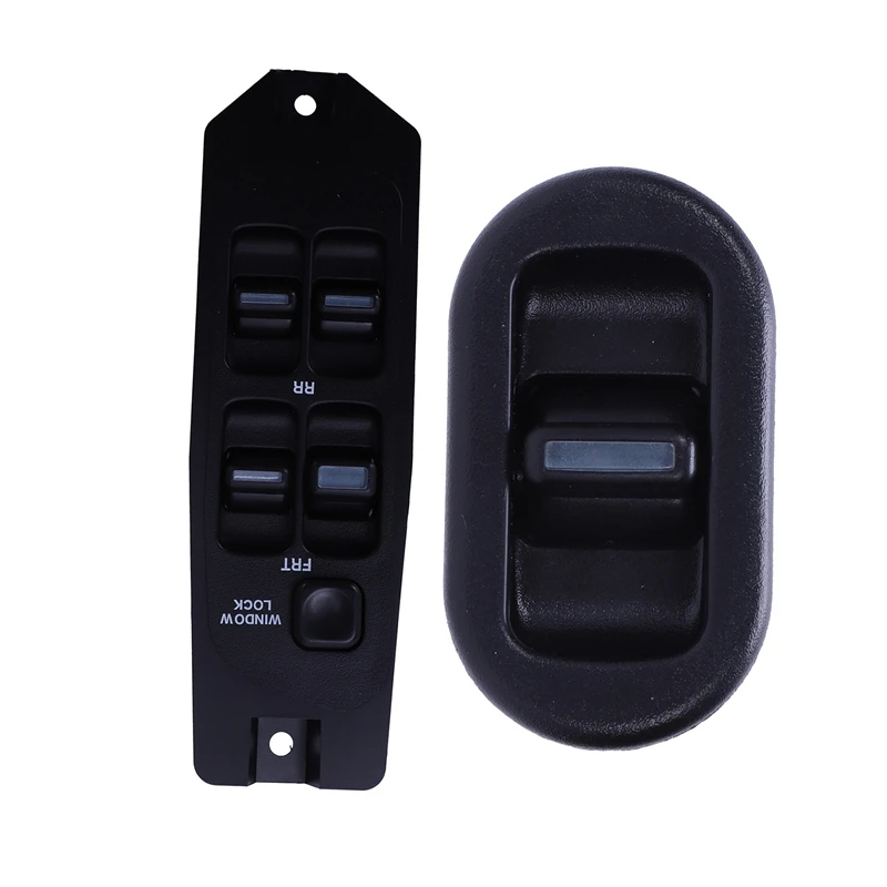 Переключатель окна одиночного питания для пассажиров 2 шт. черная кнопка