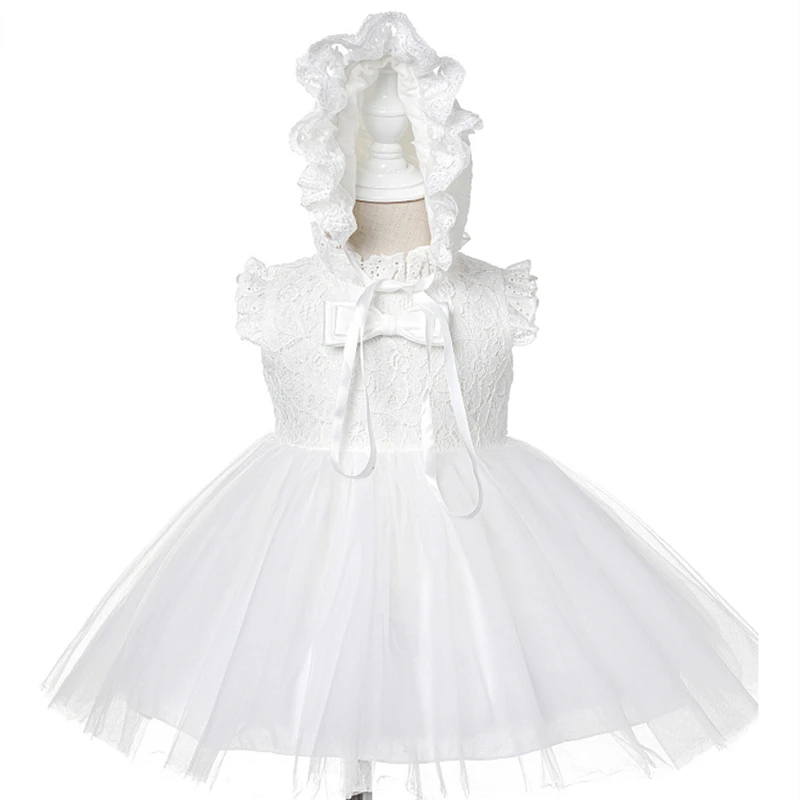 Летнее милое красное платье с шапочкой на день рождения для маленьких девочек