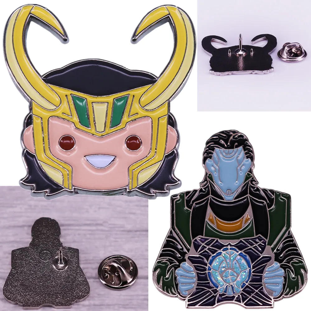 

Loki Cosplay Cartoon Costume Metal Badge Acrylic Pin Brooch Props