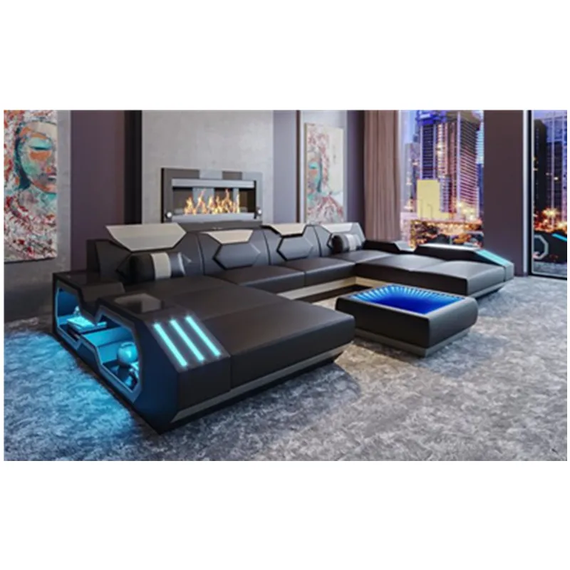 Горячая Распродажа черный верх зерна натуральная кожа диван домашняя мебель дом