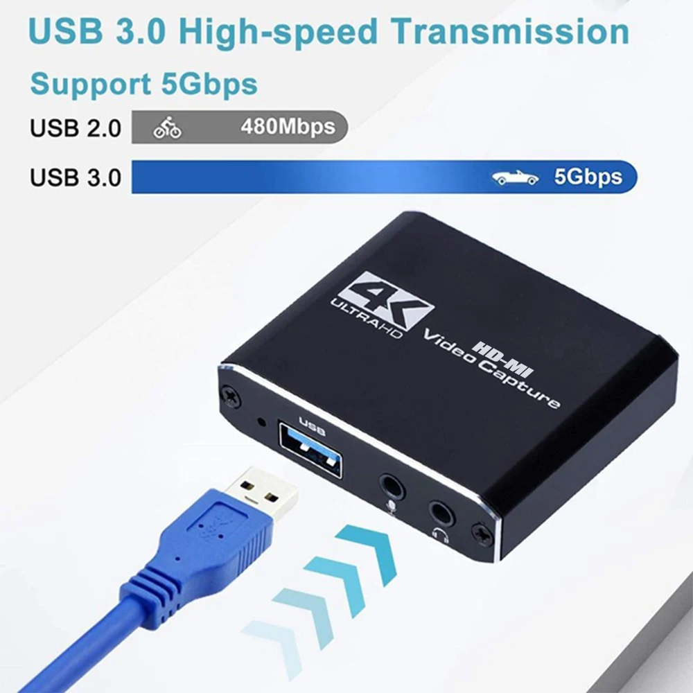 KuWFi Карта видеозахвата для потокового видео 1080P 4K USB3.0 HDMI переключатель игры PS4 Xbox