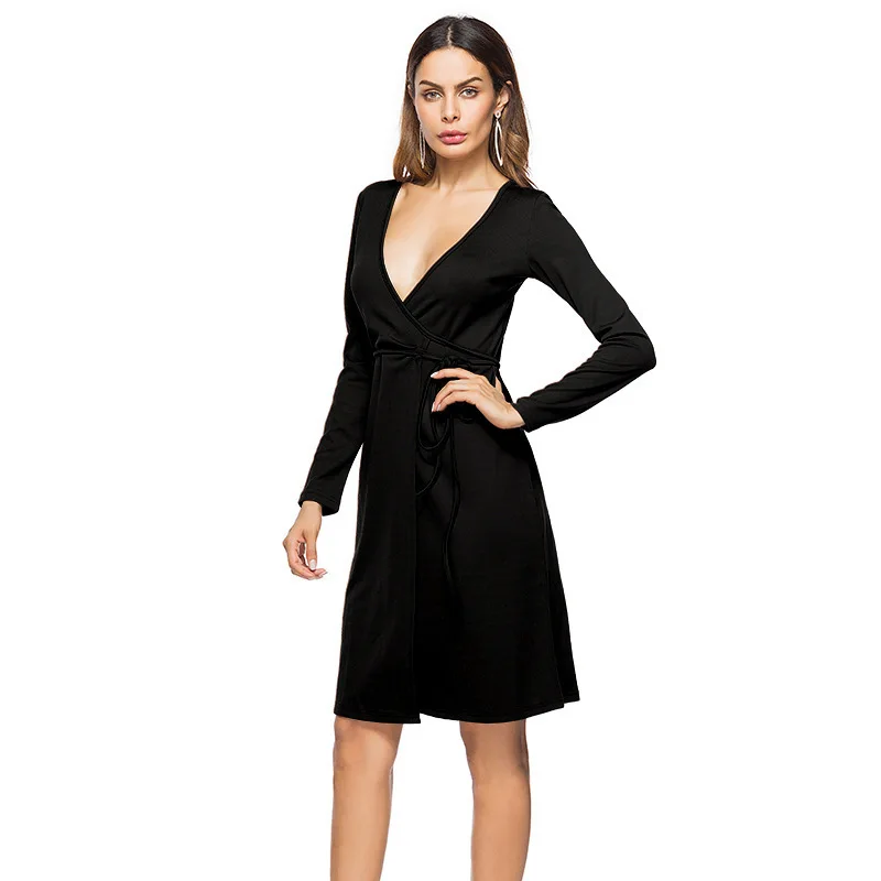 Облегающее сексуальное облегающее платье с глубоким v-образным вырезом женские