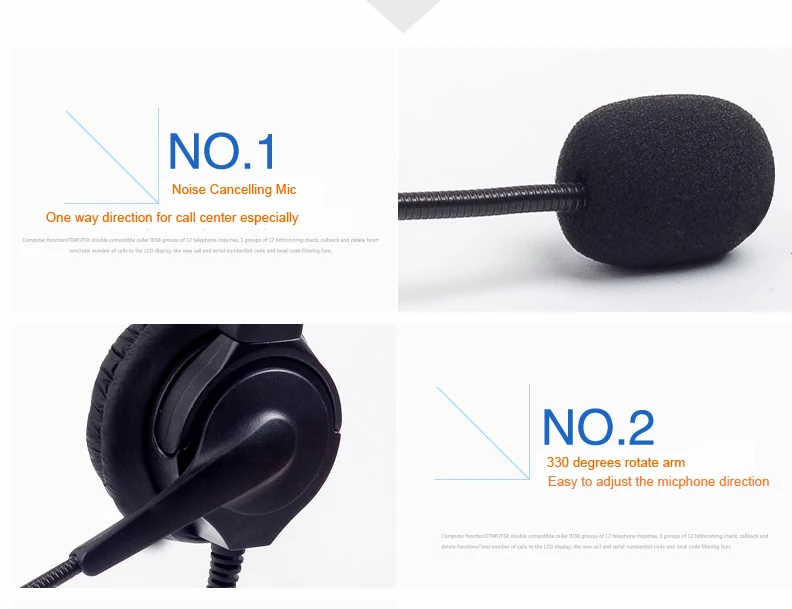 headset 2 5mm jack binaural phone headset call center noise cancelling wired headphones with boom style mic for cordless phones free global shipping