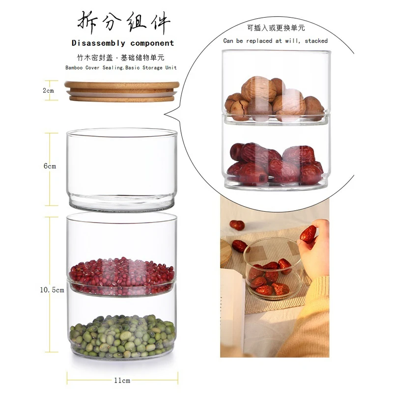 Контейнер стеклянный трехслойный для специй 1200 мл