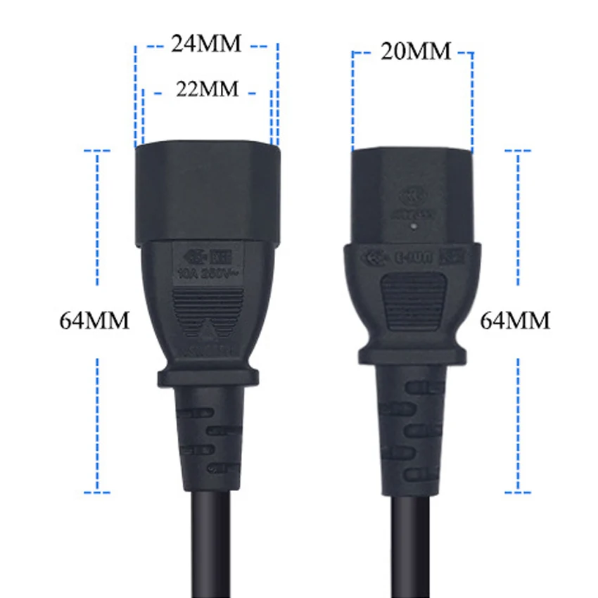 Черный 0 1 м 3 6 2 пвх медь IEC320 C14 до C13 Удлинительный шнур прямой локоть PDU Шасси