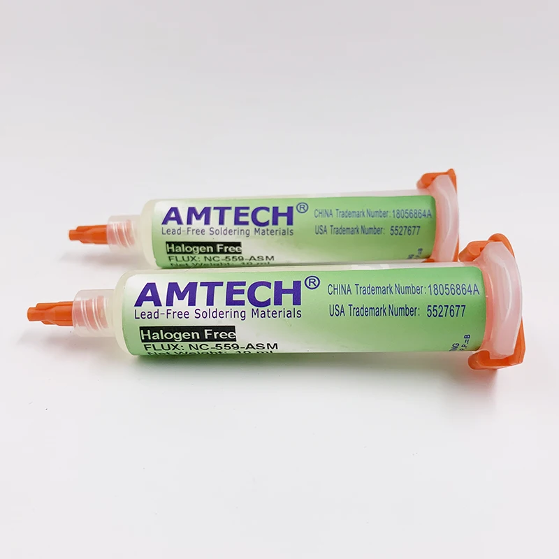 Паяльная паста AMTECH NC-559-ASM BGA PCB No-Clean с продвинутым масляным флюсом на 10cc для пайки и ремонта.
