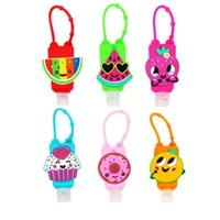 cartoon mini hand sanitizer gel holder for children refillable hand gel dispenser with keychain mini schoolbag hanging pendant