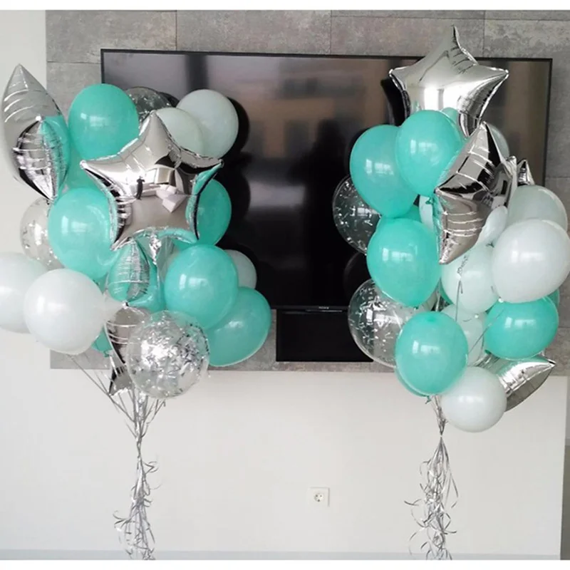 Воздушный шар из фольги в форме сердца и звезд золотистый/серебристый воздушный