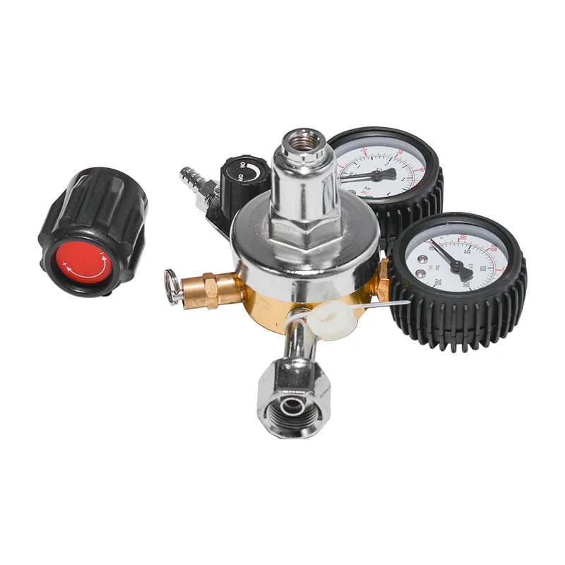 

CO2 Gas Bottle Regulator Carbon Dioxide CO2 Regulators Pressure Reducer For Beverage Beer W21.8 Double Gauge Regulator