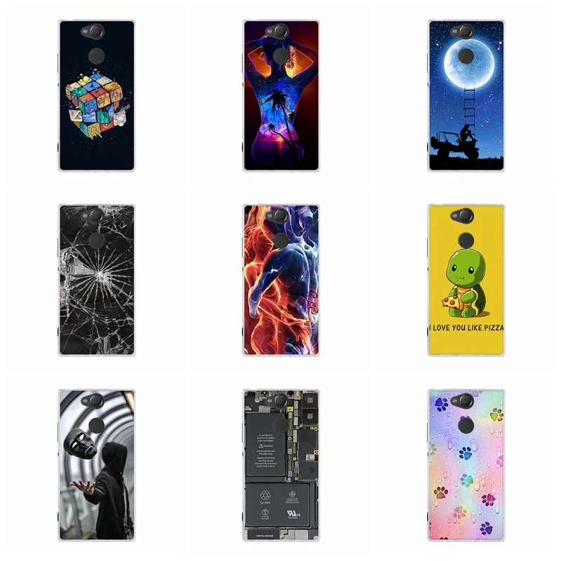ТПУ силиконовый бампер для sony Xperia XA2 мягкий чехол 3D принт для sony Xperia XA2 двойной чехол для телефона для sony Xperia XA2 Funda чехол