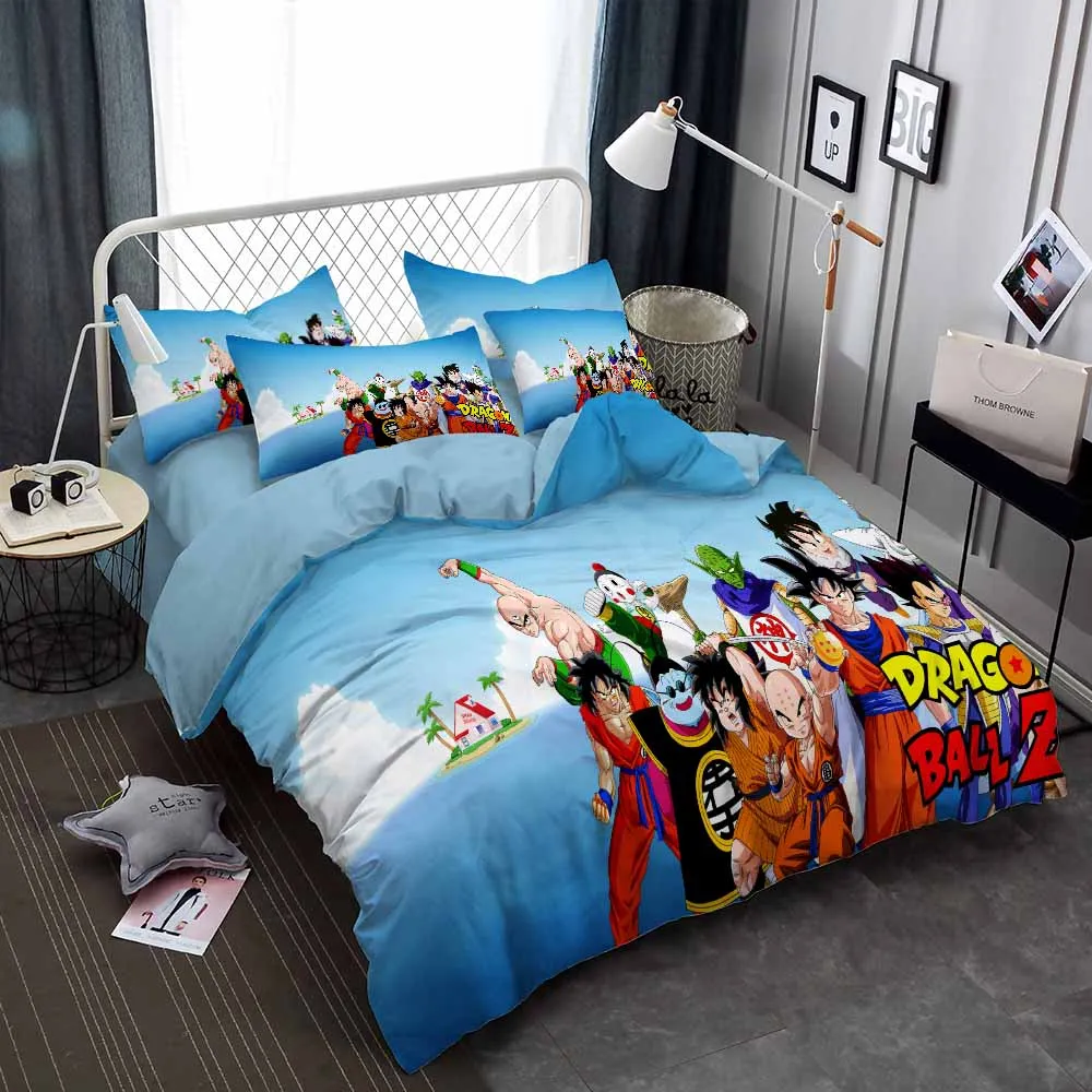 Новые корейские носки из хлопка, хлопковые Dragon Ball Z Комплект постельного белья наволочка близнец полный queen King Размеры для мальчиков и девочек, Комплект постельного белья 2/3 шт. набор пододеяльников