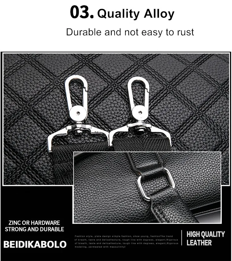 Wholesale Briefcase New Leather Men's Portable Leisure Horizontal Computer Bag Laptop Business Travel Messenger Bag Black brown