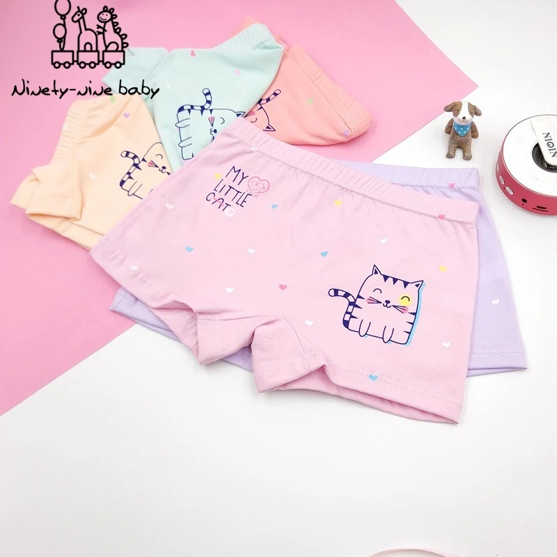 5 цветов модные милые Мультяшные боксеры для девочек детское хлопковое нижнее