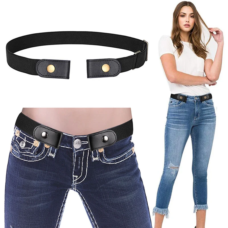 

Adjustable MenWomen With The Same Belt Without Buckle Slim Stretch Invisible Belt Simple Wild Hot Fashion Lazy Belt Elastic Band