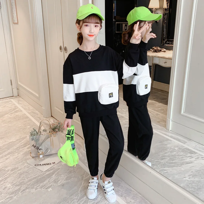 

New Beautiful Spring Summer Children's Clothes Baby Girls Sweatshirts + Pants 2pcs/Set Kids Birthday Gift Teenage Clothing