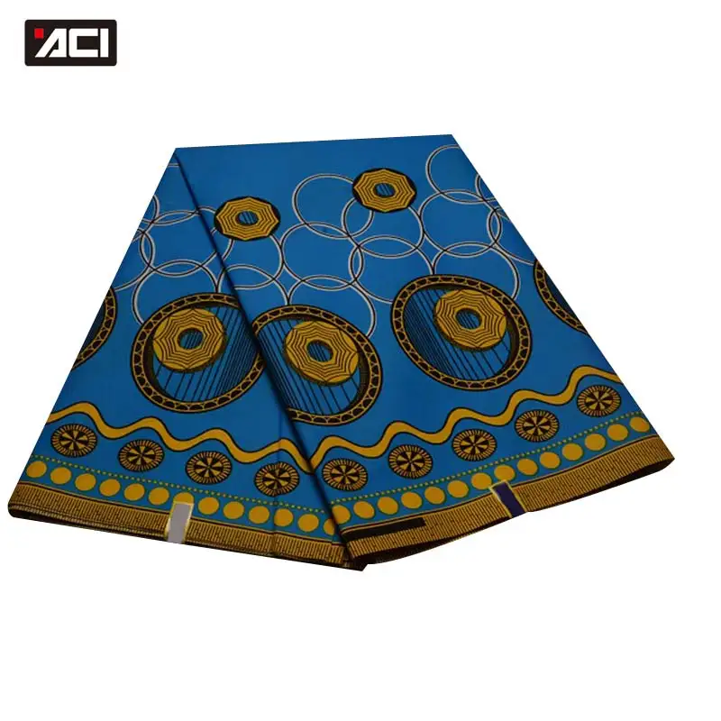ACI настоящая восковая африканская ткань Анкара 6 ярдов/шт. Tissu Africain настоящая восковая ткань с принтом гарантированный настоящий голландский воск