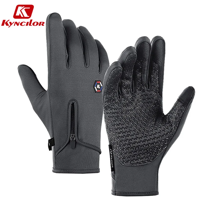 Kyncilor Winter Thermal Warm Bicycle Gloves Non-slip Touchscreen Cycling Gloves Unisex Bike Gloves Full Finger Motorcycle Gloves enlarge