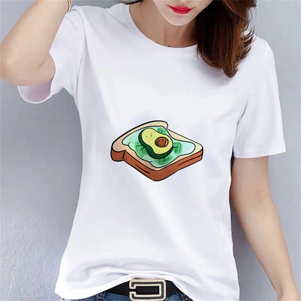 

New Products Funny Painted Avocado Series Women T-shirts Lightweight Comfort Cartoon Female Teeshirts Summer Top Gifts For Girl