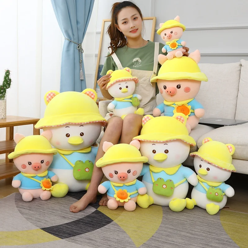 

25/35cm Cartoon Flower Pig Plush Toys & Indoor Warm Winter Adult Stuffed Kawaii Pig Pillow for Girls Kids Birthday Gifts