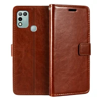 case for infinix hot 10 play wallet premium leather magnetic case cover with card holder and kickstand for infinix smart 5 india