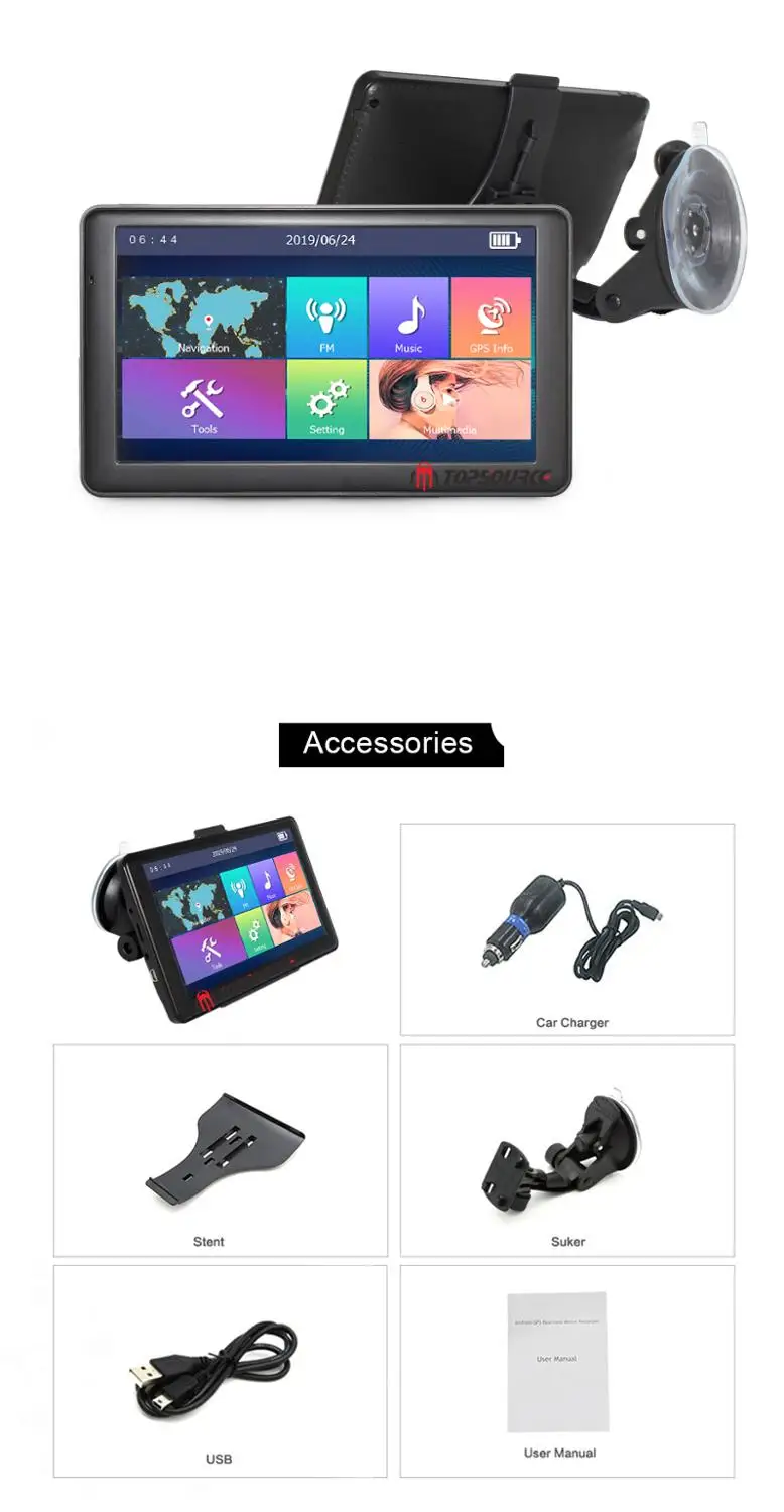 TOPSOURCE 7 дюймов с системой windows 6 0 сенсорный экран Мультимедиа Автомобильный gps