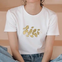 women graphic falling leaves theme printing cute summer spring 90s style casual fashion female clothes tops tees tshirt t shirt