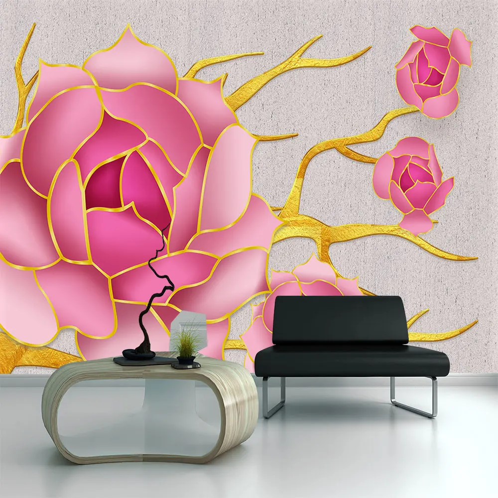 Украшение текстильные обои Современная Минималистичная текстура 3d Цветочный ТВ