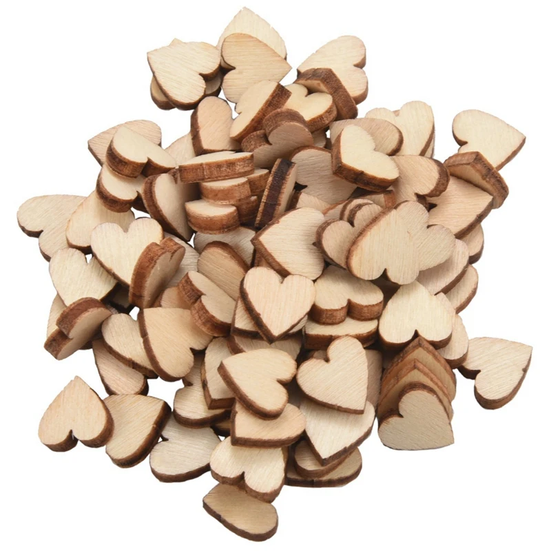 

Linden wood Blank peach heart ornament for DIY 10mm 200 pcs.