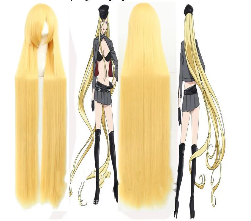 Норагами бишамон блонд длинный золотой прямой термостойкий синтетический волос