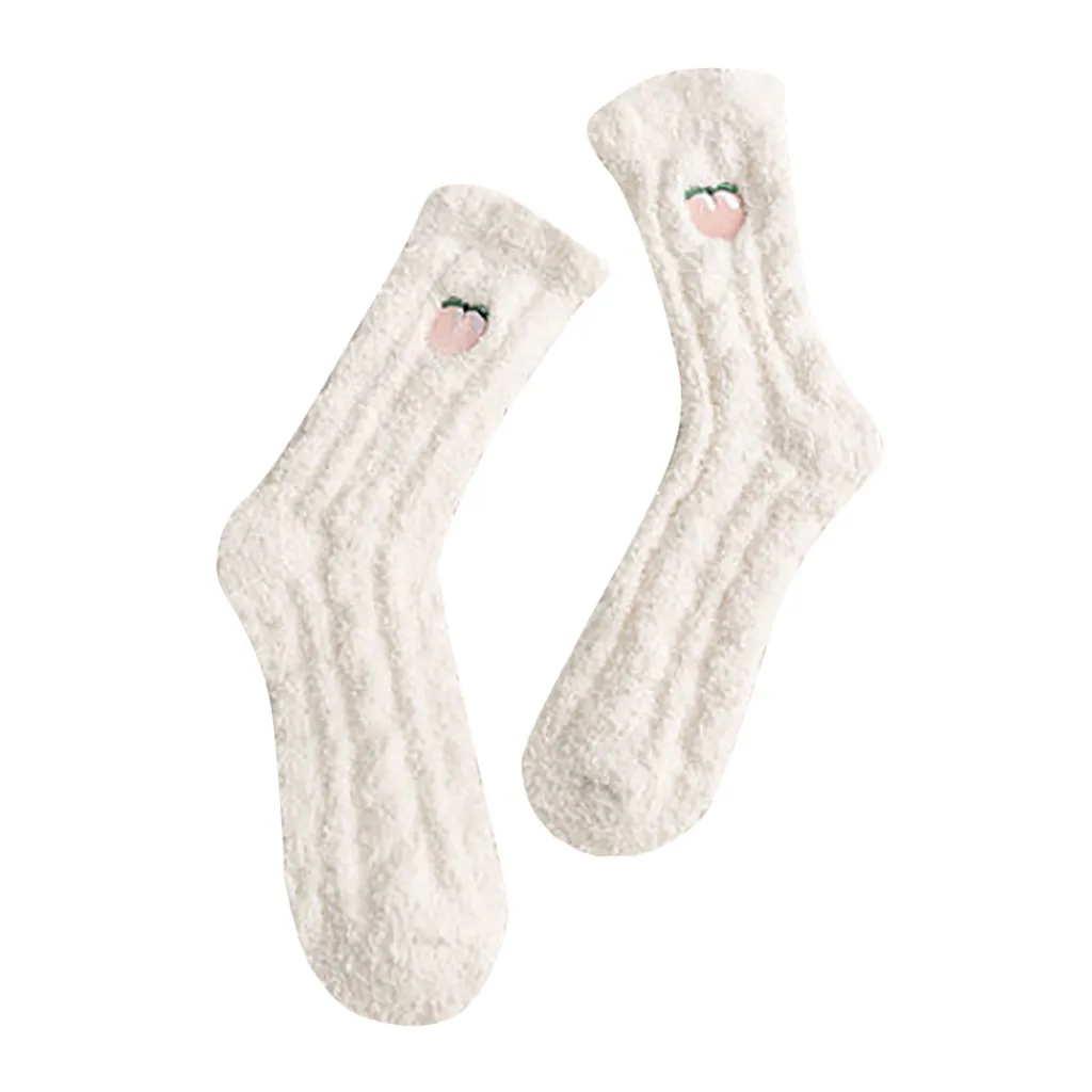 Модные домашние мягкие носки для женщин и девочек с вышивкой в виде фруктов сна