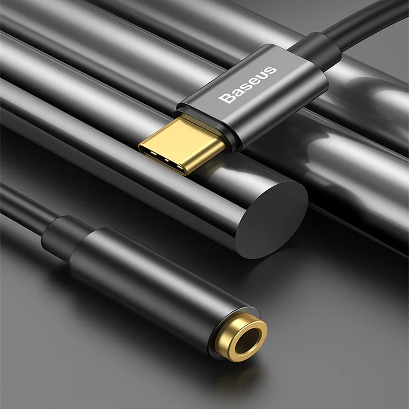 Переходник Baseus Type C папа-мама 3 5 мм адаптер для наушников Huawei P30 pro Xiaomi Oppo