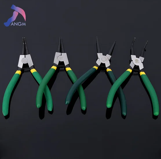 7 стопорных плоскогубцев внешний внутренний прямой изогнутый кольцевой зажим