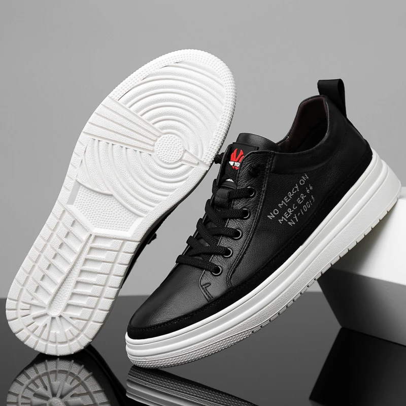 Мужские кроссовки из натуральной кожи повседневные прочная долговечная подошва