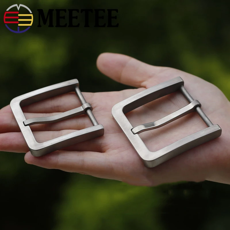 Meetee однотонные пряжки из чистого титана для ремня безвредные кожи мужчин джинсы