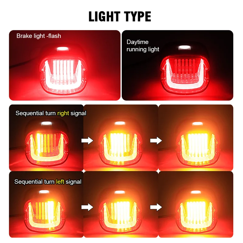 Задний фонарь для мотоцикла светодиодный задний фсветильник стоп-сигнал Сигналы