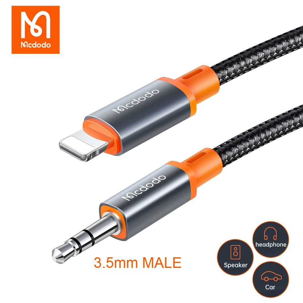 

Mcdodo Lightning to 3.5mm Male Audio Cable for iPhone 14 13 12 11 Pro Max HiFi Speaker Car Converter Headphone AUX Audio Adapter