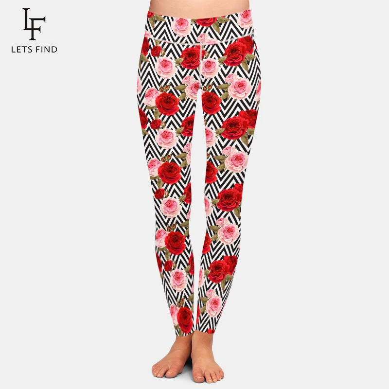 LETSFIND из смеси очень мягкого молочного шелка и красивая Роза Печать размера плюс