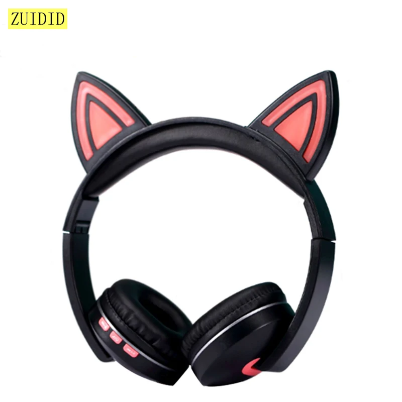 Цветная (RGB) кошачьими ушками наушники Беспроводной Bluetooth 5 0 Bass Шум шумоподавления