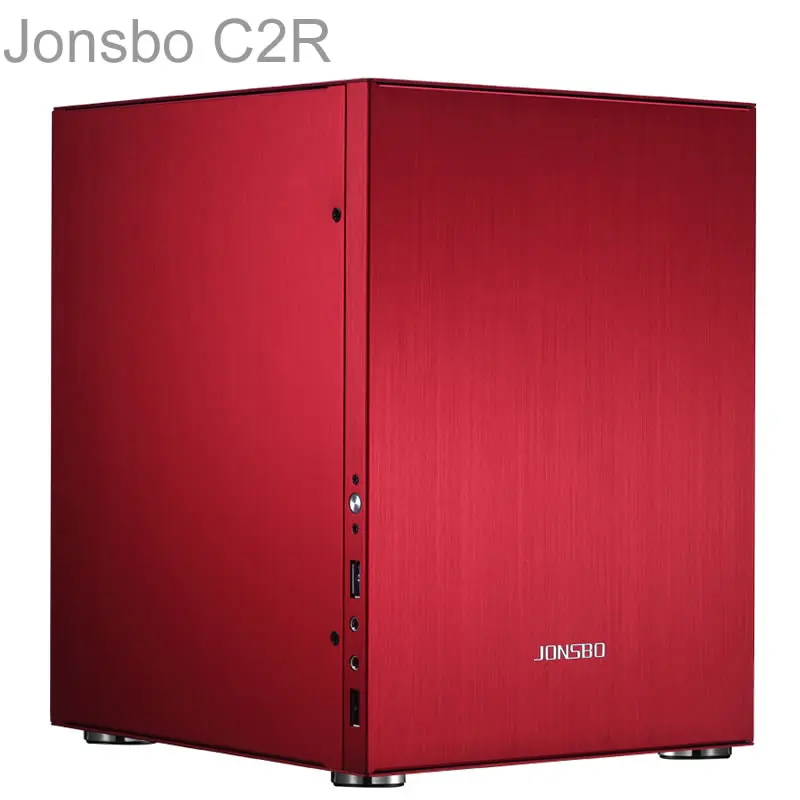 Настольный мини чехол для ПК Jonsbo C2 серебристый черный красный корпус из