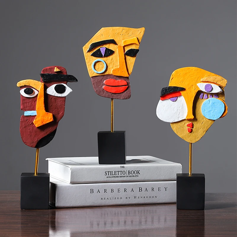 

Abstract Style Art Portrait Statue Home Resin Crafts Sculpture Desktop Decoration Nordic Art Decoration