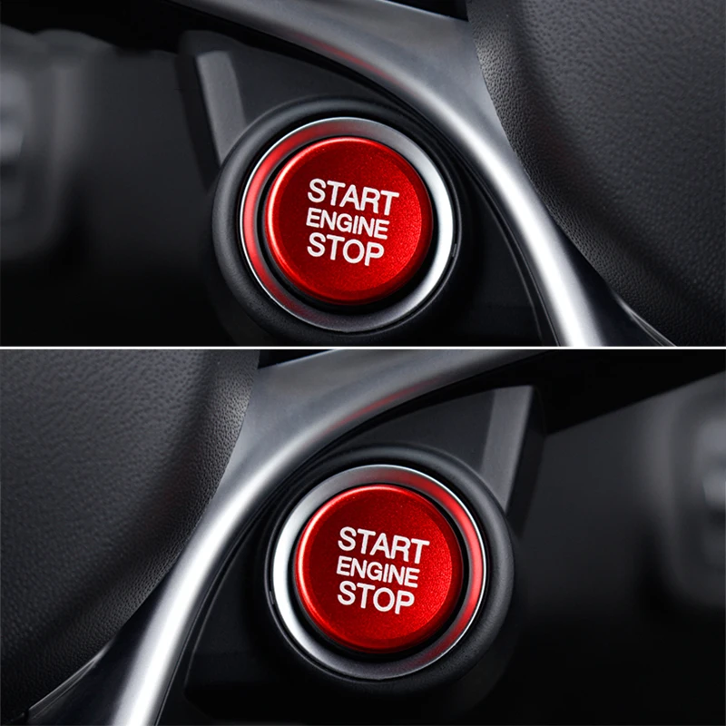 

Car Stickers Auto Ignition Push Engine Start Stop Button Carbon Fiber Cap for Alfa Romeo Stelvio Giulia Accessories