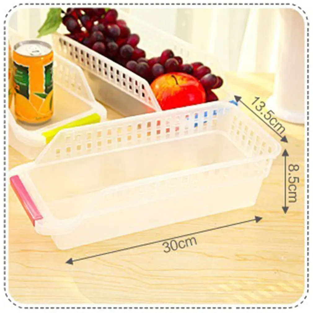 

Hot 1pcs freezer Refrigerator Organizer Trays Bins Pantry Cabinet Storage Box Fridge Fruits Vegetables Containers Storage Baske