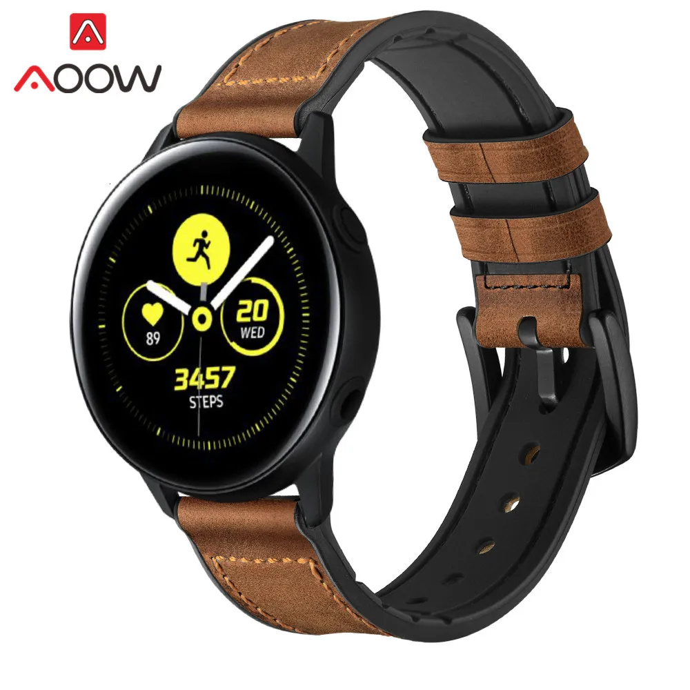 20 мм кожаный силиконовый спортивный ремешок для samsung gear S2 Classic Galaxy Watch Active 42 мм сменный Браслет