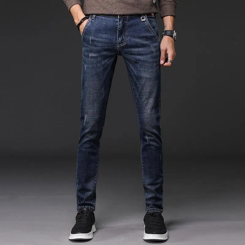 

New Arrivals Men's Jeans Causal Washed Trousers Slim Straight Denim Pants
